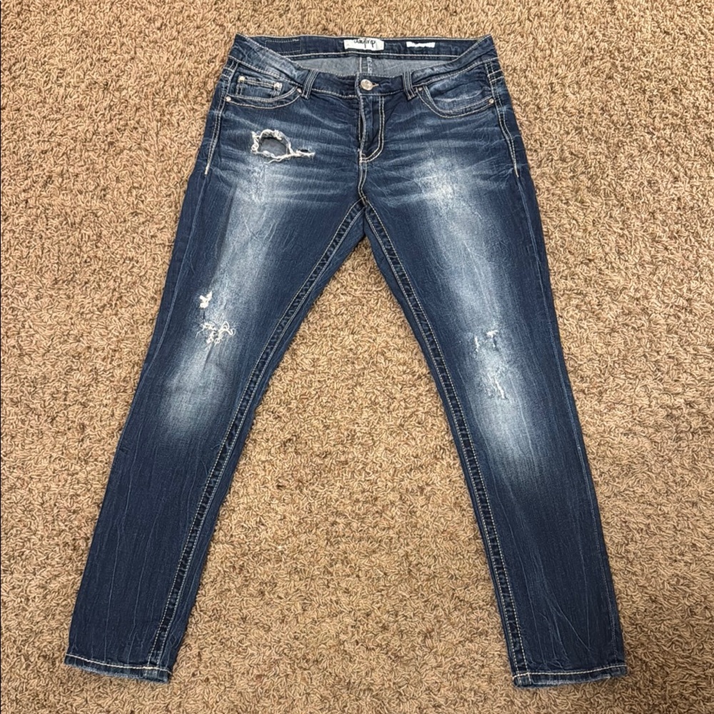 Daytrip Blue Skinny Jeans Vintage Distressed